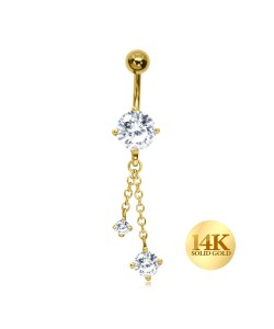 14K Gold Belly Piercing 14KY-SSCBP-36 (MOQ 10 pcs)